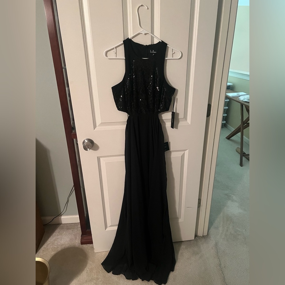Black sequin maxi dress
